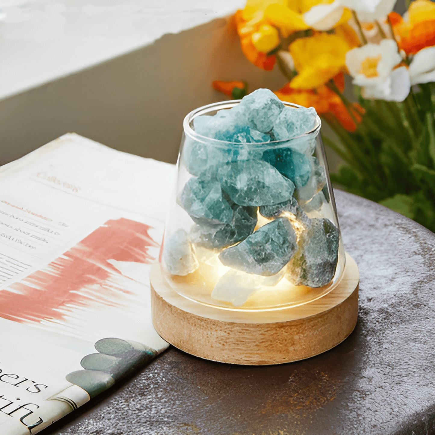 Crystal Healing Green Fluorite Crystal Mindfulness Diffuser