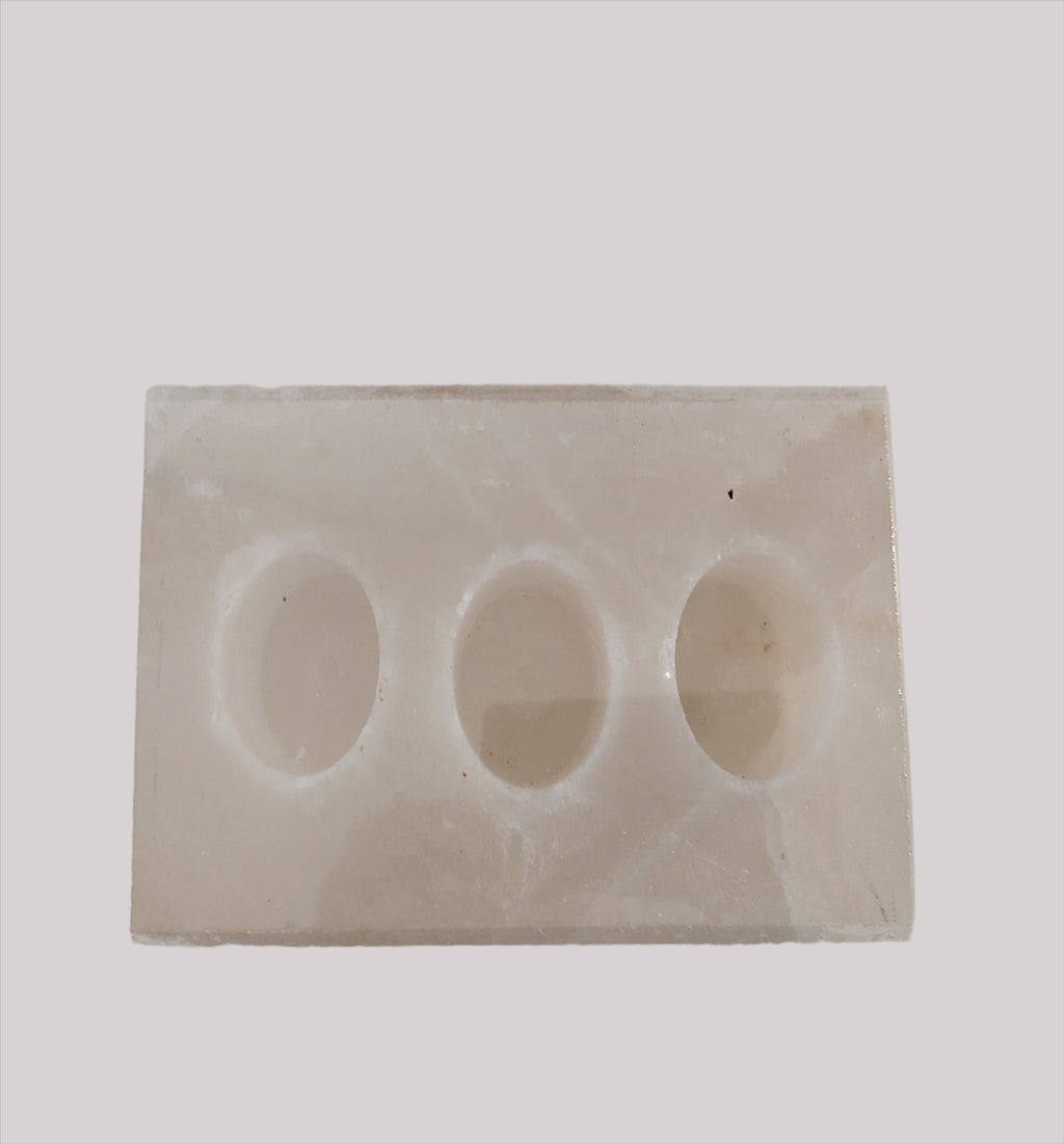 Salt Mine Salt Brick 3 Tealight Candle Holder