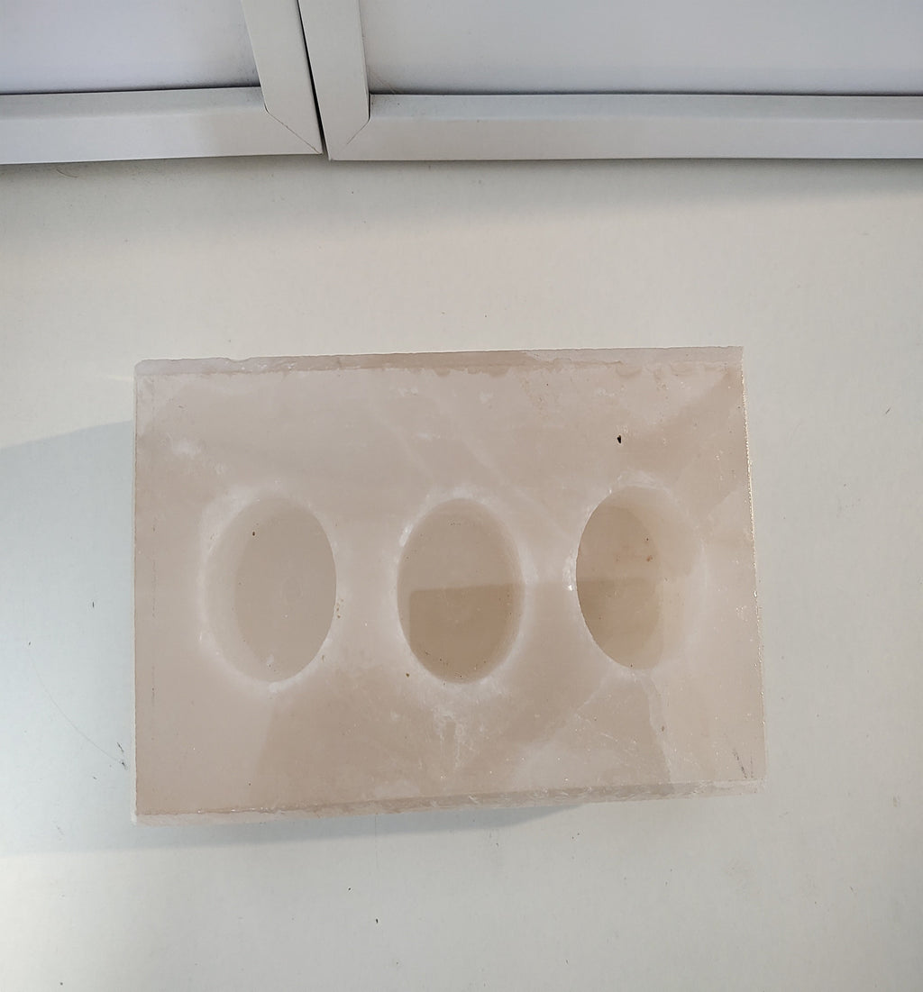 Salt Mine Salt Brick 3 Tealight Candle Holder