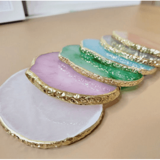 Crystal resin Agate coasters (6 PER SET) - BBPD