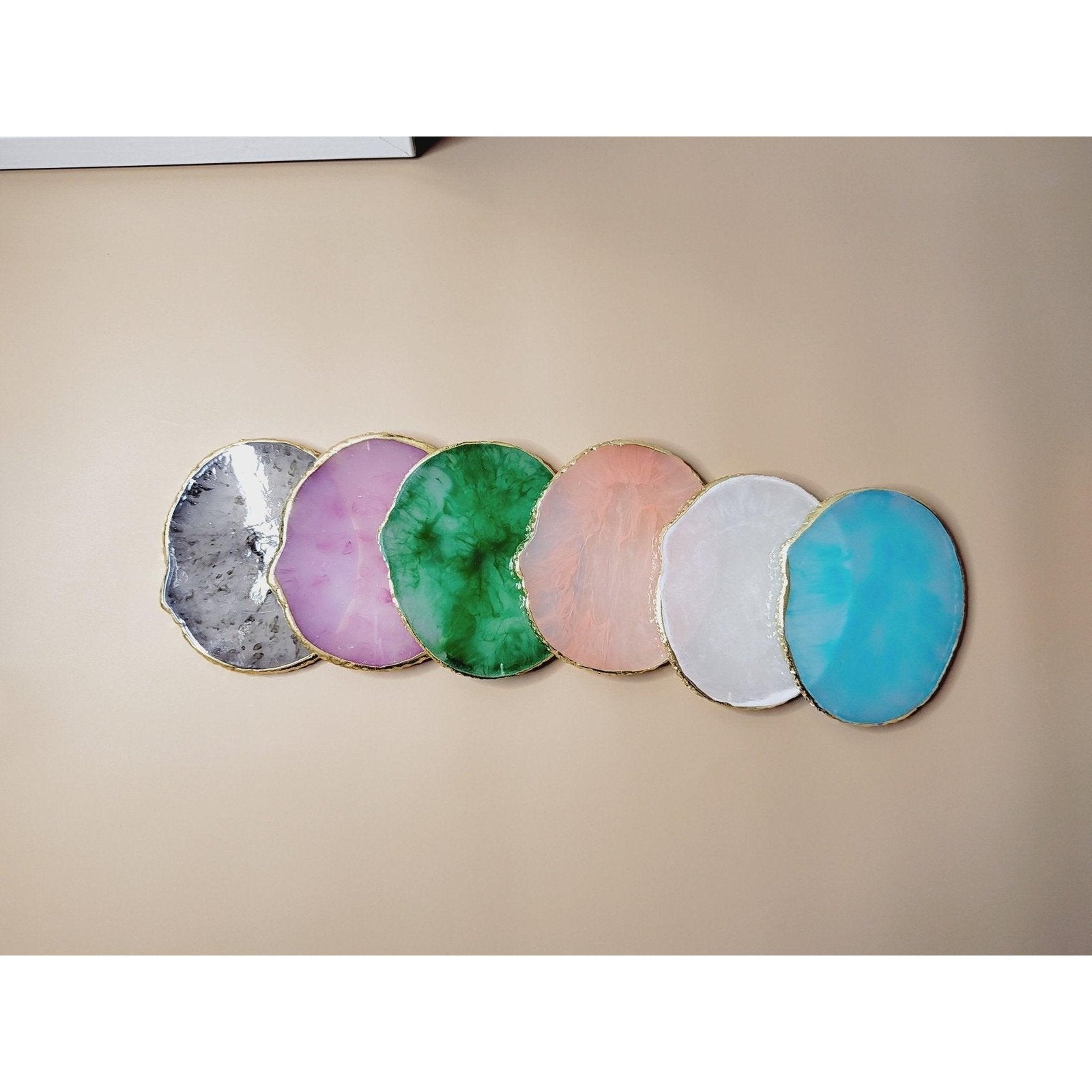 Crystal resin Agate coasters (6 PER SET) - BBPD