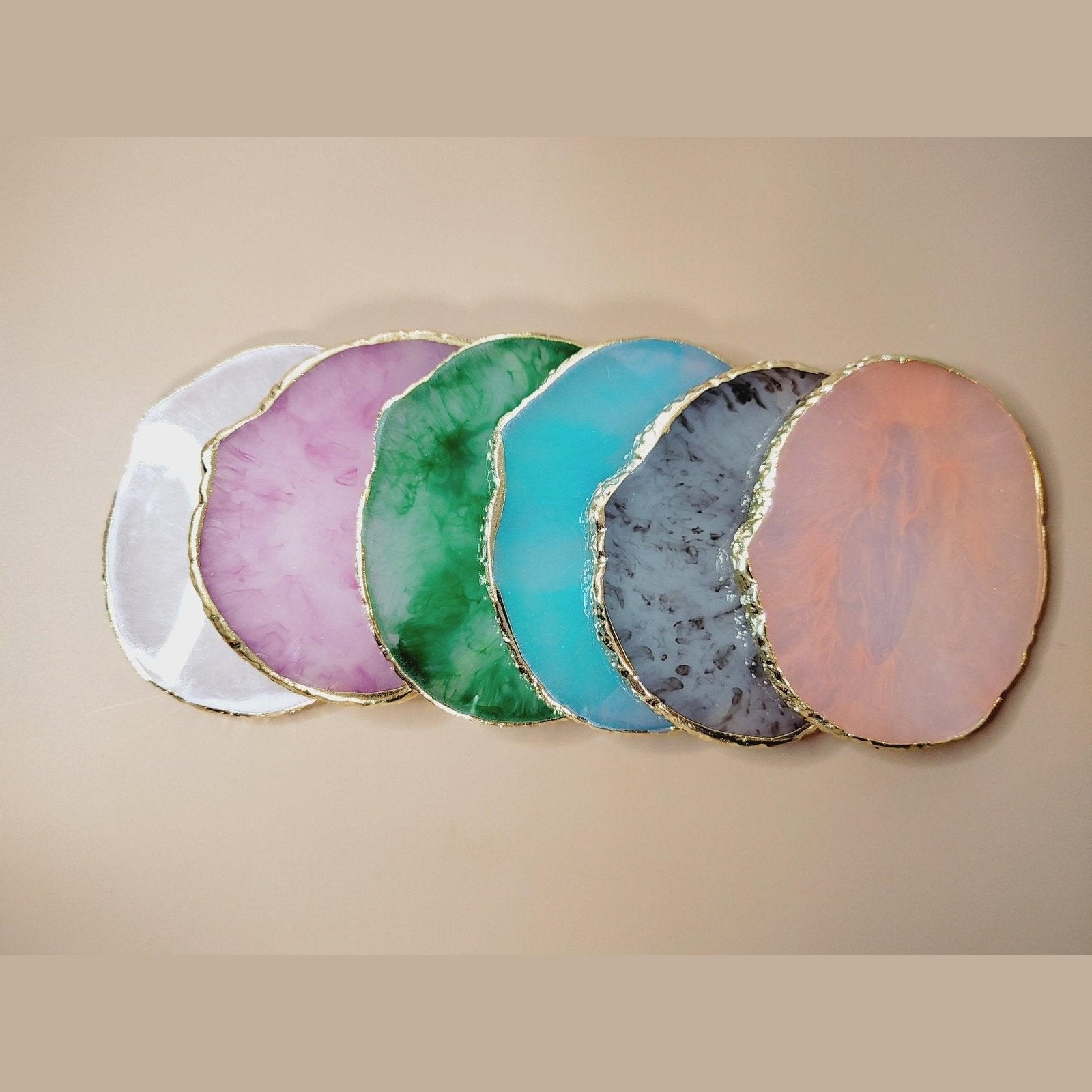 Crystal resin Agate coasters (6 PER SET) - BBPD