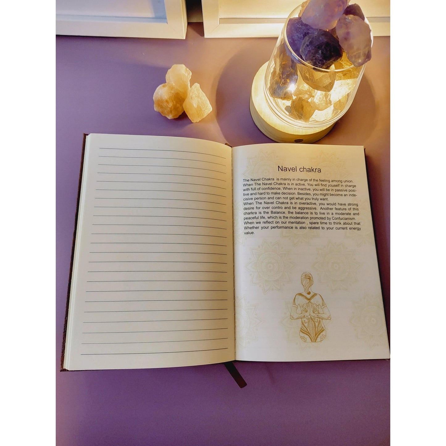 Handmade 7 Crystal Chakra Balance leather journal - BBPD