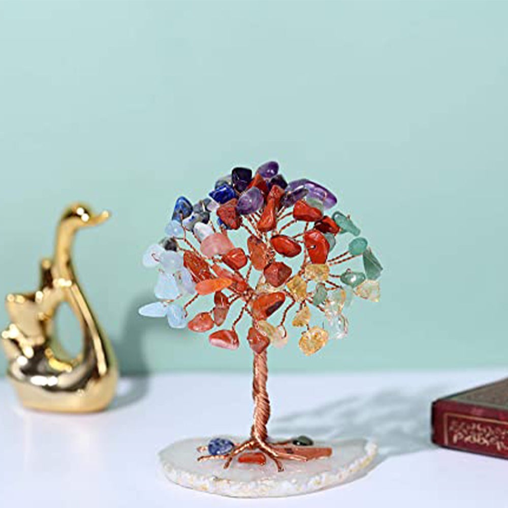 Healing Crystal Tree on Agate Slice Base Money Tree - BBPD