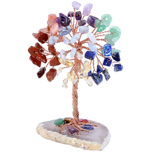 Healing Crystal Tree on Agate Slice Base Money Tree - BBPD