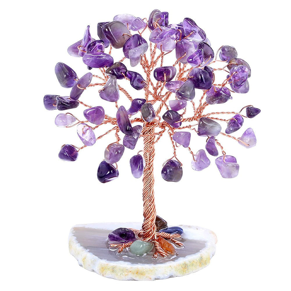 Healing Crystal Tree on Agate Slice Base Money Tree - BBPD