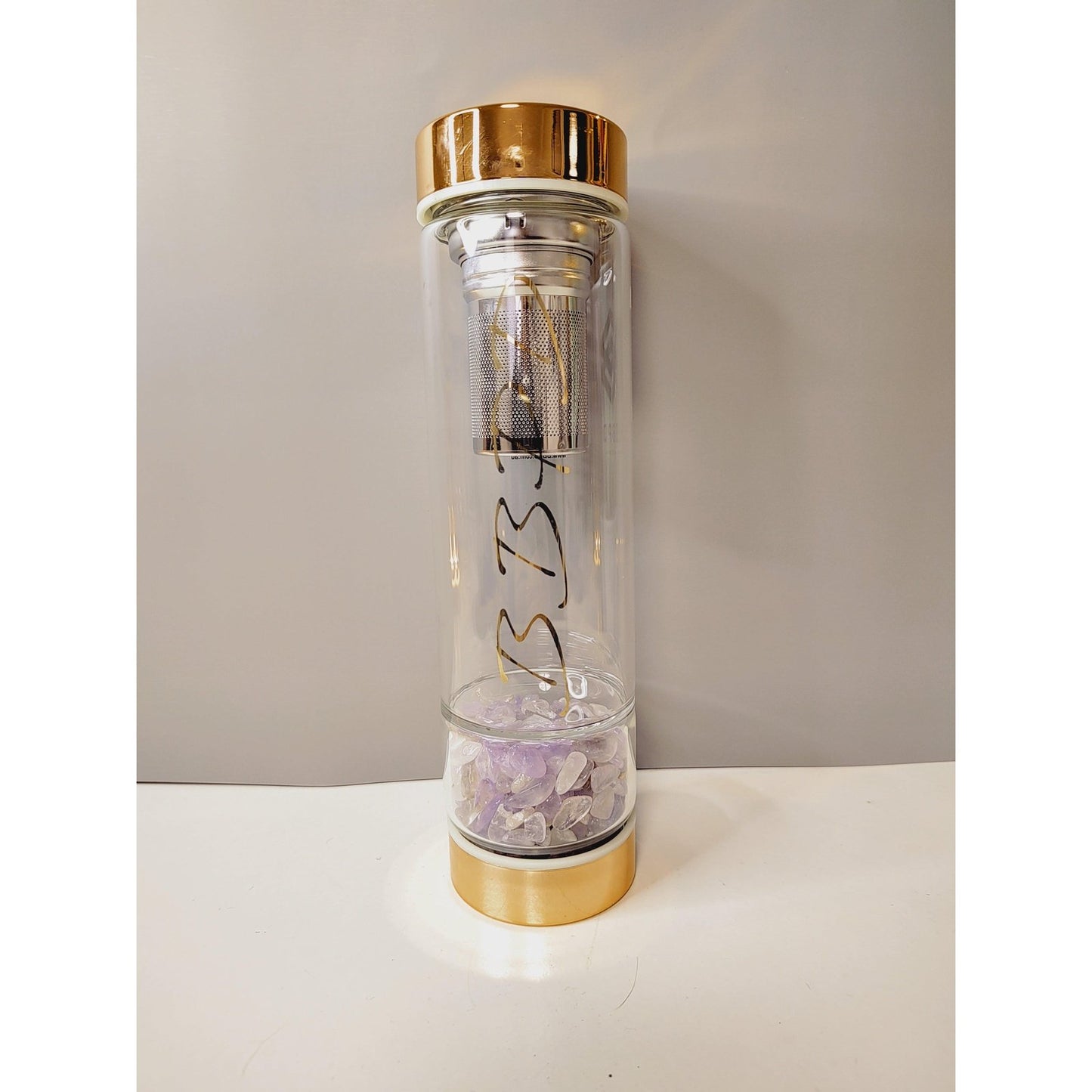 Natural crystal glass BBPD insulated water bottle - BBPD
