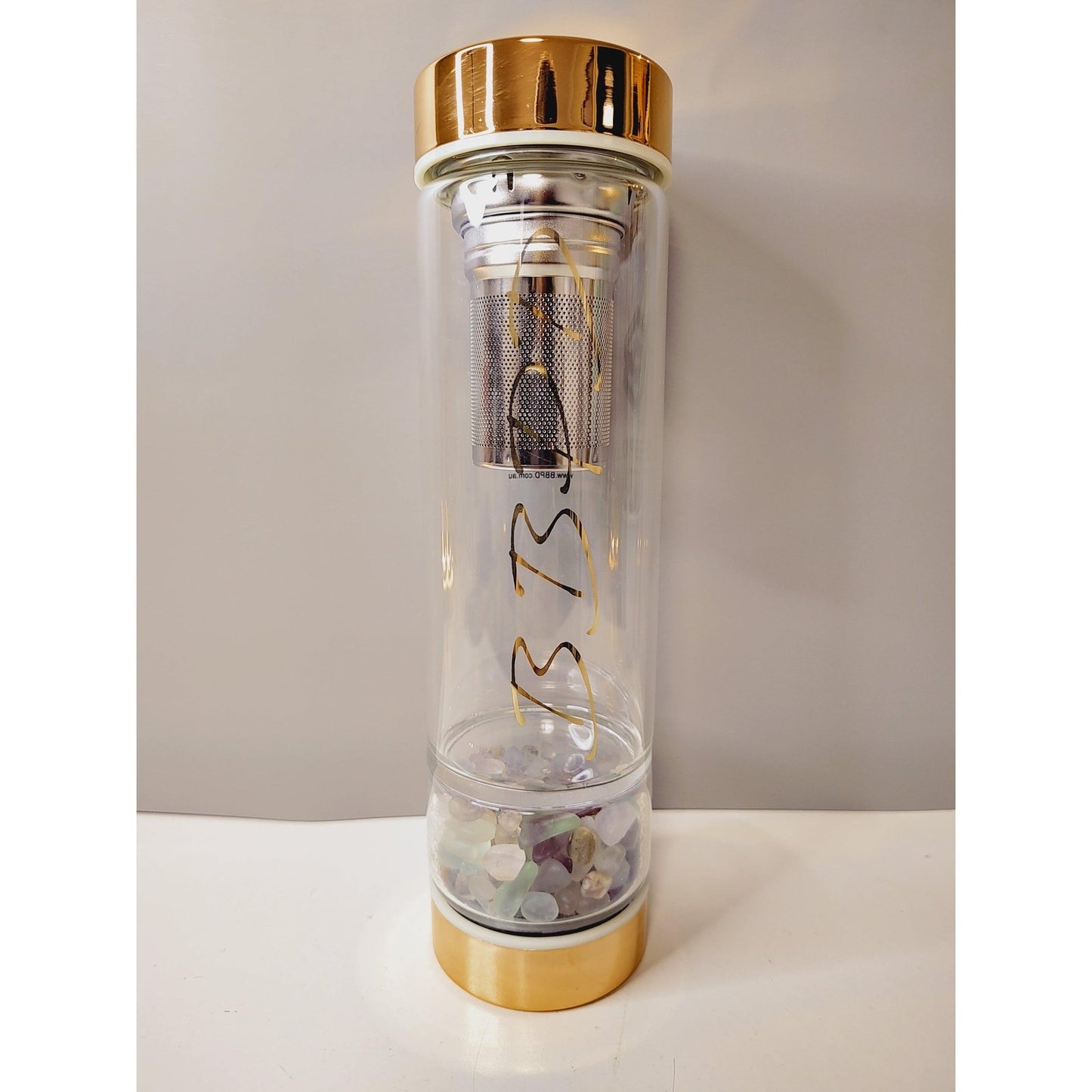 Natural crystal glass BBPD insulated water bottle - BBPD