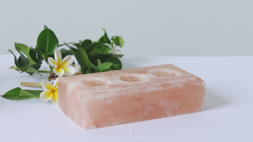Salt Mine Salt Brick 3 Tealight Candle Holder