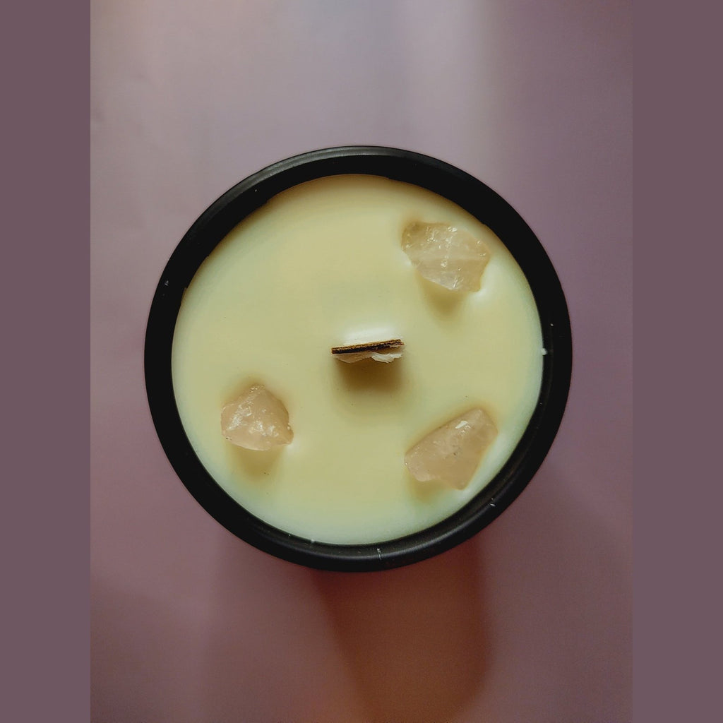 Rose Bliss with Rose Quartz Crystal Candle 450g - BBPD
