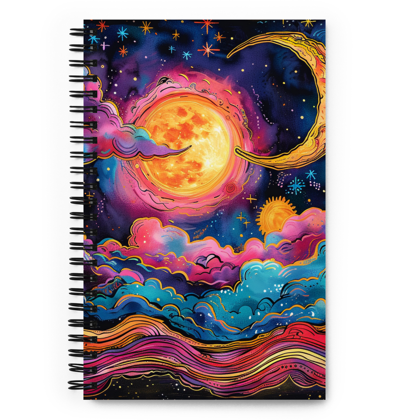 Celestial Moon Notepad - Capture Your Thoughts Under the Cosmic Sky