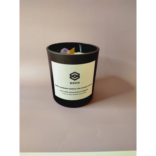 Sweet Luxourious Vanilla with Amethyst Crystal Candle 450g - BBPD